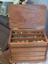 Custom Handmade Hardwood Jewelry Box - top open