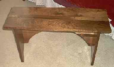 Custom Handmade Hardwood Shaker Bench in Walnut