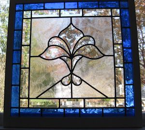 Blue Bevel WIndow Cover