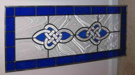 Custom Stained Glass - Celtic Knotin Blue