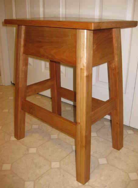 Custom Cherry Stool - Side