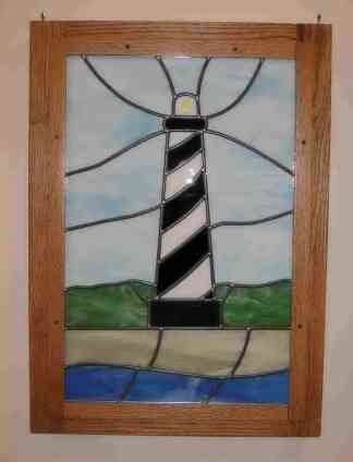 Custom Stained Glass - Hatteras Lighthouse Light Box