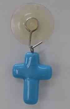 Fused Glass Blue Pendant on hook