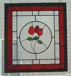 Custom Stained Glass - Rose Panel