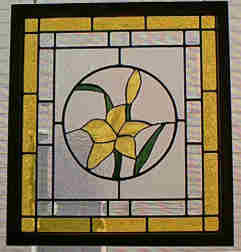 Custom Stained Glass Design - Day Lily Panel