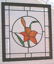 Custom Stained Glass Day Lily Flower Hanging