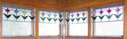 Custom Stained Glass Tulip Garden
