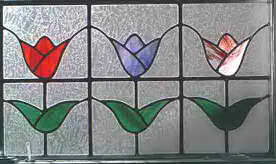 Custom Stained Glass Interior Window Pair - left side