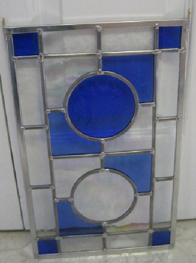 Custom Stained Glass Circle-In-Square Hanging Design